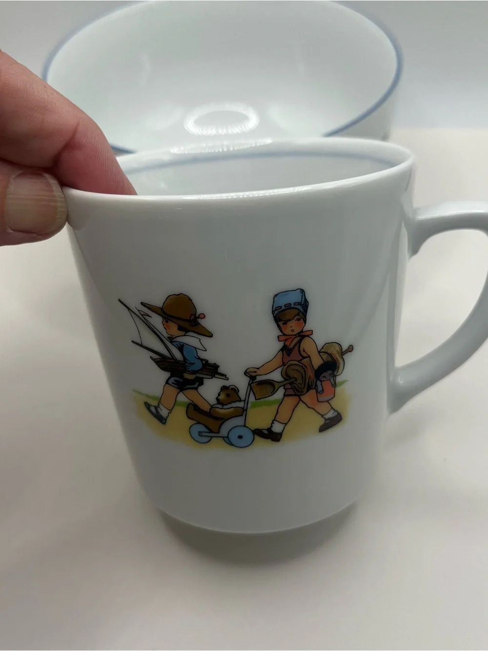Vintage Pier 1 Ceramic Child's Dish Set Germany Cup Saucer